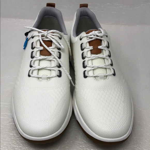 NEW Johnston & Murphy Golf Shoes Amherst GL1 Sport Hybrid White Coated Knit 10M - Picture 7 of 17
